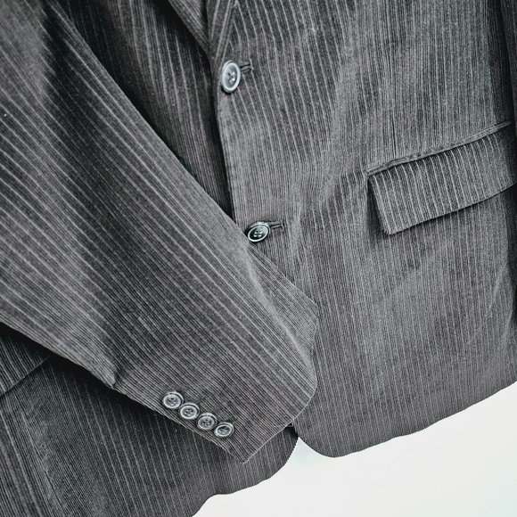 Michael Brandon Blazer Jacket 44 XL Black Corduroy Lined 2 Button Double Vented - Picture 5 of 12